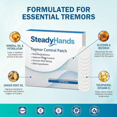 Hands Tremor Control Patch,Essential Tremor and Muscle Stability, Disposable Patches for Daily Use in Saudi Arabia