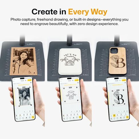 LaserPecker LP1 Plus Mini Laser Engraver for Beginners, Pocket-Sized Laser Engraving Machine with Adjustable Stand, 360° Multi-Angle Engraving for Wood Leather Paper DIY Projects in Saudi Arabia