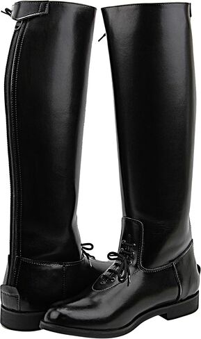 MB-2 Women Ladies Motorcycle Police Patrol Leather Tall Knee High Riding Boots - Black in Saudi Arabia