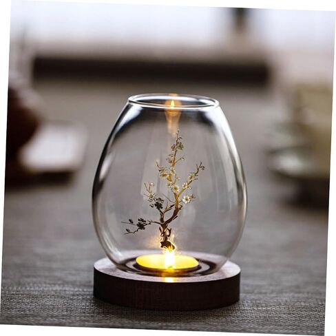 SHINEOFI Glass Candle Cover Decorative Candle Holder Glass Craft Shade for Romantic Dinner Home Décor in Kuwait