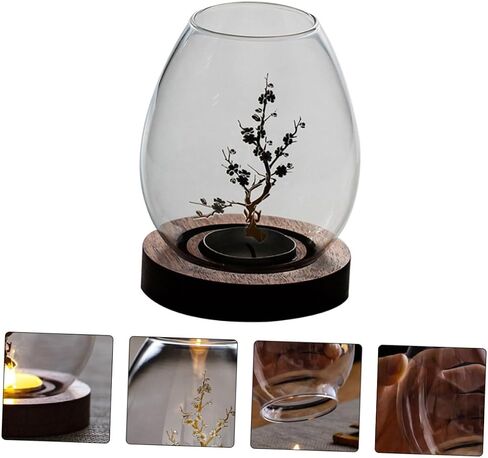 SHINEOFI Glass Candle Cover Decorative Candle Holder Glass Craft Shade for Romantic Dinner Home Décor in Kuwait