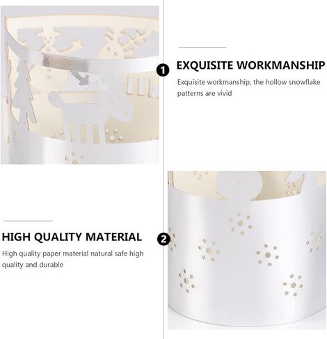 Ciieeo 50 Pcs Silver Snowflake Paper Candle Lampshades Hollow Design Christmas Party Decoration for Home and Office Holiday Use in Kuwait