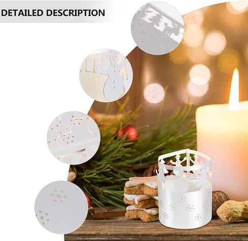 Ciieeo 50 Pcs Silver Snowflake Paper Candle Lampshades Hollow Design Christmas Party Decoration for Home and Office Holiday Use in Kuwait