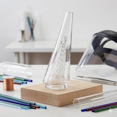 Clear Borosilicate Glass Cone Component - Precision Geometric Glass Art Supply for DIY Crafting, Stained Glass Making, Heavy Wall Construction (Clear) in Saudi Arabia