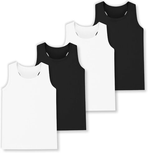 4 Pack Girls Tank Tops Girls Undershirts Soft Cotton Kids Sleeveless Toddlers Dance Tops for Ballet (2T-16Y) in Saudi Arabia