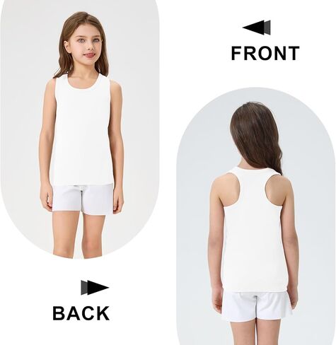 4 Pack Girls Tank Tops Girls Undershirts Soft Cotton Kids Sleeveless Toddlers Dance Tops for Ballet (2T-16Y) in Saudi Arabia