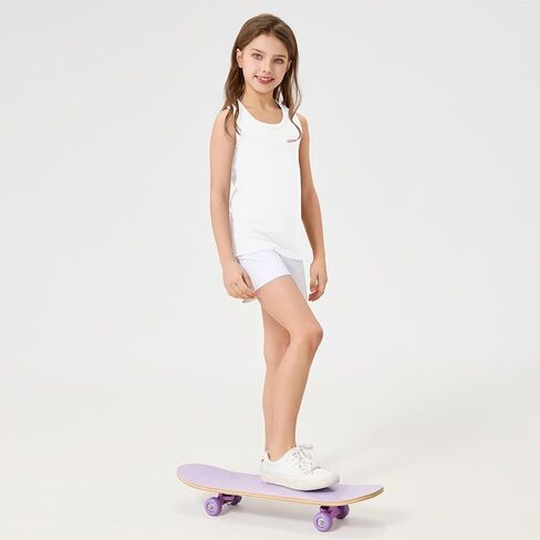 4 Pack Girls Tank Tops Girls Undershirts Soft Cotton Kids Sleeveless Toddlers Dance Tops for Ballet (2T-16Y) in Saudi Arabia