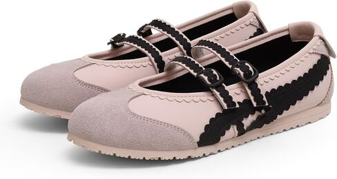 Adolilove Ballet Sneakers for Women Mary Jane Flats Walking Shoes Slip On with Elastic Straps with Memory Foam Insole in Saudi Arabia