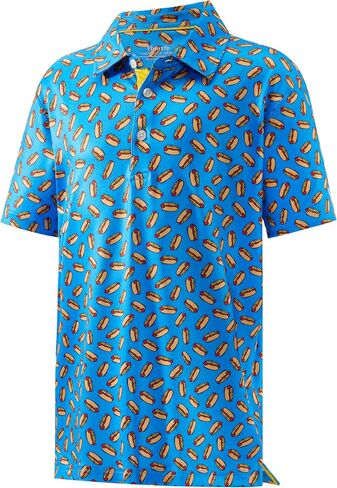 Boys Golf Shirts Short Sleeve Youth Performance Polo Dry Fit Printed Collared Kids Polo Shirts for Boy 6-18 Years in Kuwait