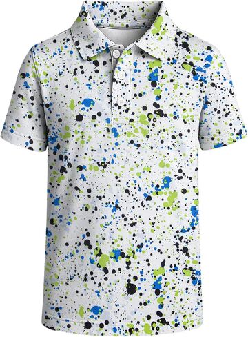 Boys Polo Shirt, Short Sleeve Collared Golf Shirt, Quick-Dry Moisture-Wicking Casual Top for School Uniform, Sizes 5-14 Years in Kuwait