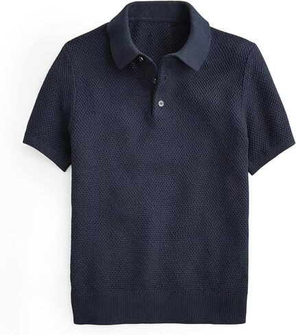 Boys Knit Polo Shirt Kids Short Sleeve Sweater Youth Fashion Pullover Top Clothes 5-14 Years in Kuwait