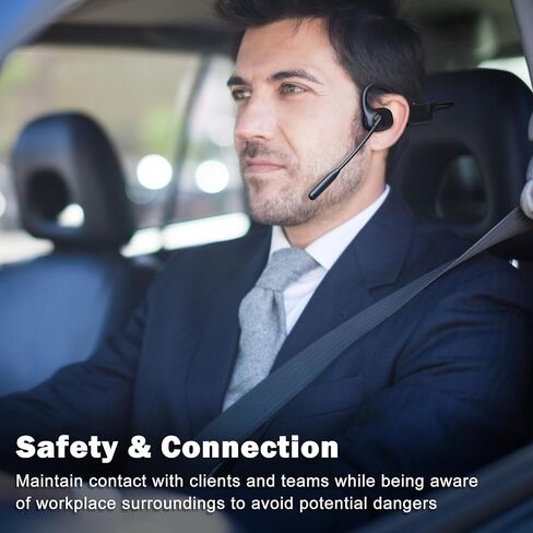 Open Ear Headphones with Mic, Bluetooth Headset with Microphone, AI Noise Cancelling Multipoint Connect Bluetooth 5.3 Headset, Sweatproof Wireless Headset for Work, Driving, Running, Workouts in Kuwait