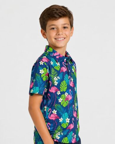 Boys Polo Shirts Short Sleeve Golf Shirts Casual Collared Tops for Kids School Uniform 5-14 Years in Kuwait