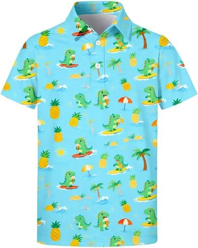 Boys Polo Shirts Short Sleeve Golf Shirts Casual Collared Tops for Kids School Uniform 5-14 Years in Kuwait
