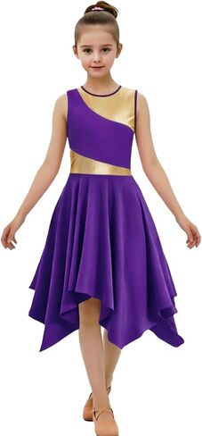 ORIDOOR Sleeveless Praise Dance Costumes Girls Metal Irregular Worship Liturgical Lyrical Dance Church Tunic Outerwear in Saudi Arabia