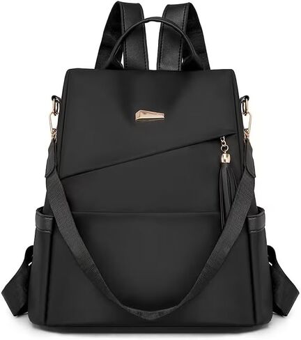 Anti Theft Backpack for Men and Women with Trendy Color Blocking, High End Travel Design, Commuting, Work and Casual Outings, Beige in Kuwait