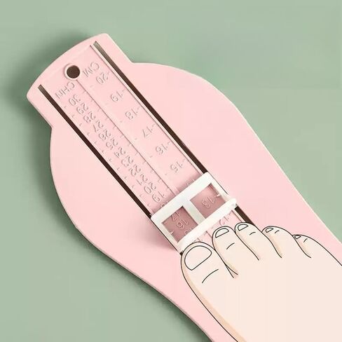 Foot Length Measuring Ruler for 0-6 Months Infants, Toddler Shoe Sizer Tool, Accurate Foot Measurement Device for Newborns, Kids Foot Gauge for Proper Shoe Fit(Pink+Green) in Kuwait