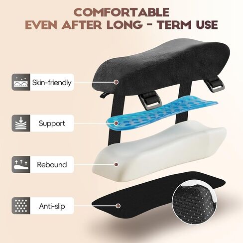 Office Chair Arm Pads, Ergonomic Memory Foam Wheelchair Cover, Arm Rest Pillow for Desk, Computer, Gaming and Elbows (Skin-Friendly Arm Rest Pillow) in Kuwait