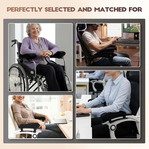 Office Chair Arm Pads, Ergonomic Memory Foam Wheelchair Cover, Arm Rest Pillow for Desk, Computer, Gaming and Elbows (Skin-Friendly Arm Rest Pillow) in Kuwait