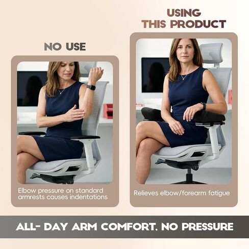 Office Chair Arm Pads, Ergonomic Memory Foam Wheelchair Cover, Arm Rest Pillow for Desk, Computer, Gaming and Elbows (Skin-Friendly Arm Rest Pillow) in Kuwait
