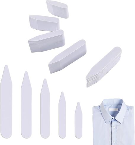 250Pcs Collar Stays Invisible Dress Shirt Collar Inserts White Plastic Collars Stays for Men's Dress Shirts 4 Sizes (1.6", 2", 2.2", 2.5" 2.7 ") in Kuwait