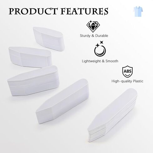 250Pcs Collar Stays Invisible Dress Shirt Collar Inserts White Plastic Collars Stays for Men's Dress Shirts 4 Sizes (1.6", 2", 2.2", 2.5" 2.7 ") in Kuwait