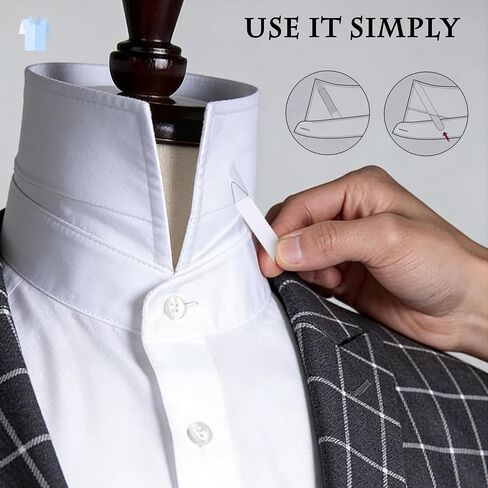 250Pcs Collar Stays Invisible Dress Shirt Collar Inserts White Plastic Collars Stays for Men's Dress Shirts 4 Sizes (1.6", 2", 2.2", 2.5" 2.7 ") in Kuwait