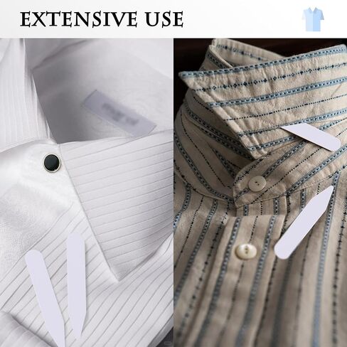250Pcs Collar Stays Invisible Dress Shirt Collar Inserts White Plastic Collars Stays for Men's Dress Shirts 4 Sizes (1.6", 2", 2.2", 2.5" 2.7 ") in Kuwait