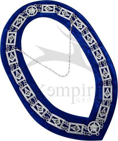 Premium Masonic Blue Lodge Master Mason Chain Collar (Velvet Backing), Square and Compass with G – Freemasons Regalia in Saudi Arabia
