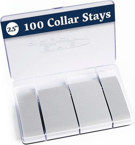 100 Plastic Collar Stays for Men's Dress Shirts - Plastic Collar Stays for Men (2.5") (Medium) in Kuwait