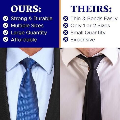 100 Plastic Collar Stays for Men's Dress Shirts - Plastic Collar Stays for Men (2.5") (Medium) in Kuwait