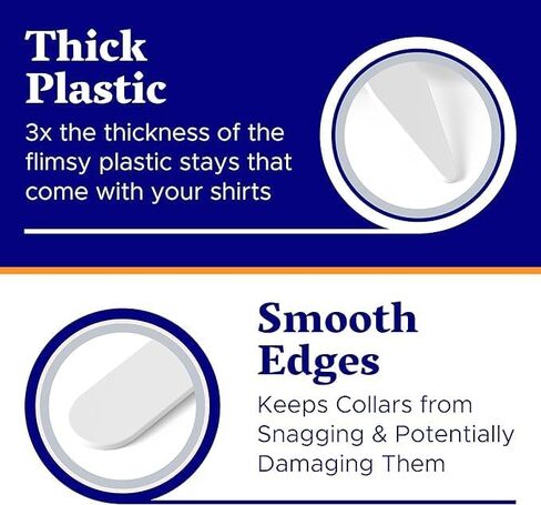 100 Plastic Collar Stays for Men's Dress Shirts - Plastic Collar Stays for Men (2.5") (Medium) in Kuwait