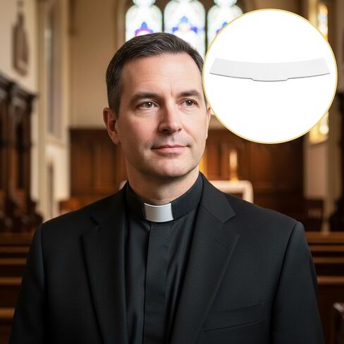 Tab Collar for Clergy Shirt - 8pcs White Priest Collar Tab - 7.2 x 1.3 inch Durable PE Clergy Shirt Insert Tabs in Saudi Arabia