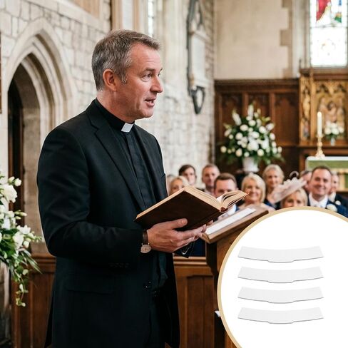 Tab Collar for Clergy Shirt - 8pcs White Priest Collar Tab - 7.2 x 1.3 inch Durable PE Clergy Shirt Insert Tabs in Saudi Arabia