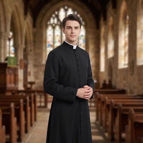 Clergy Shirt Neck Collar, Priest Collar Costume Accessory for Pastor, Mini Shirts Front Adjust Neckline, White-Collars Black Priest Shirts Collars for Men Women Pastors in Saudi Arabia