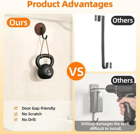 Suction Cup Wreath Hanger for Front Door, Over Door, Window Glass, Mirrors, Tiles – Decorative Hooks for Christmas/Thanksgiving/Halloween/July 4th/Easter/Valentine/Spring/Summer/Fall (2 Pack, Walnut) in Saudi Arabia