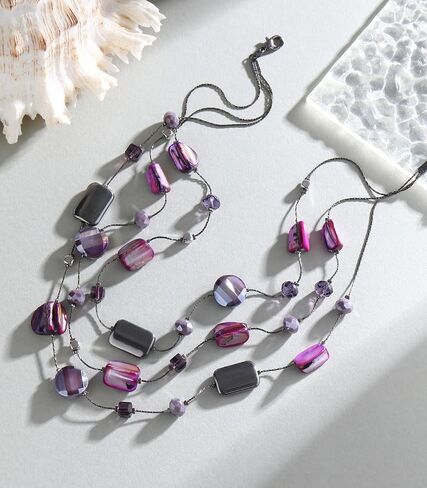 FULU AUTUMN Beaded Statement Necklaces for Women Shell Bead Chunky Collar Necklace Summer Layer boho Costume Jewelry for Her in Kuwait
