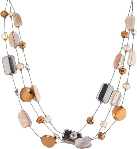 FULU AUTUMN Beaded Statement Necklaces for Women Shell Bead Chunky Collar Necklace Summer Layer boho Costume Jewelry for Her in Kuwait