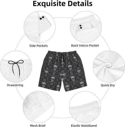 Mens Swim Trunks Quick Dry Swim Shorts with Mesh Lining Breathable Men's Beach Pants Swimwear Bathing Suits in Saudi Arabia