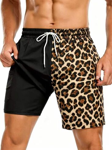 Men’s 2 in 1 Swim Trunks with Compression Liner Polka Dots 7 Inch Swim Shorts Funny Graphic Print Board Shorts in Saudi Arabia
