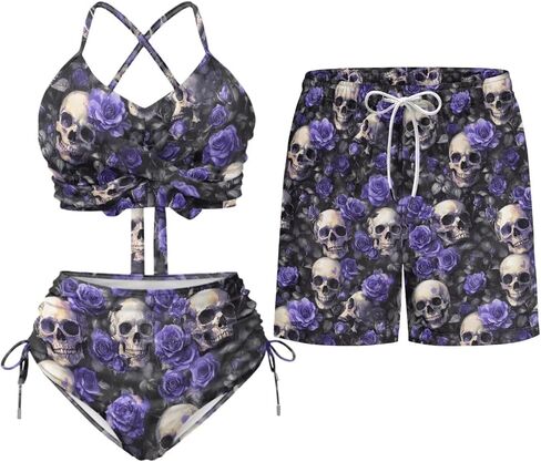 TOADDITDO Two Piece Bikini Sets or Matched Swimming Trunk with Pocekt for Beach Hawaiian Couples Matching Swimsuits in Saudi Arabia