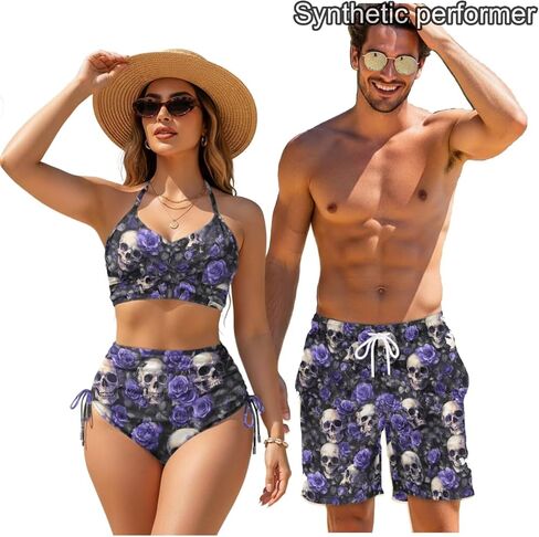 TOADDITDO Two Piece Bikini Sets or Matched Swimming Trunk with Pocekt for Beach Hawaiian Couples Matching Swimsuits in Saudi Arabia