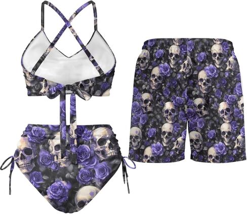 TOADDITDO Two Piece Bikini Sets or Matched Swimming Trunk with Pocekt for Beach Hawaiian Couples Matching Swimsuits in Saudi Arabia