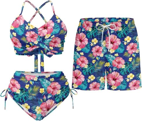 TOADDITDO Two Piece Bikini Sets or Matched Swimming Trunk with Pocekt for Beach Hawaiian Couples Matching Swimsuits in Saudi Arabia