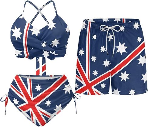 TOADDITDO Two Piece Bikini Sets or Matched Swimming Trunk with Pocekt for Beach Hawaiian Couples Matching Swimsuits in Saudi Arabia