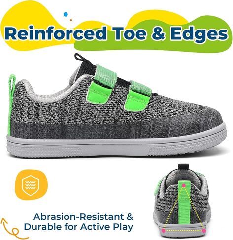 SAGUARO Kids Barefoot Shoes Wide Toe Box Toddlers Sneakers Zero Drop Minimalist Non-Slip Walking Shoe for School, Daily Wear Black in Kuwait