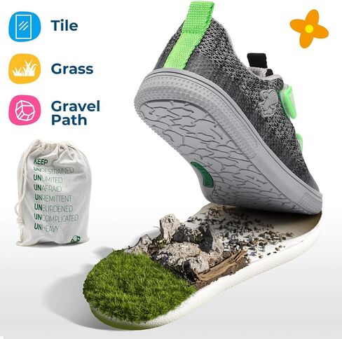 SAGUARO Kids Barefoot Shoes Wide Toe Box Toddlers Sneakers Zero Drop Minimalist Non-Slip Walking Shoe for School, Daily Wear Black in Kuwait