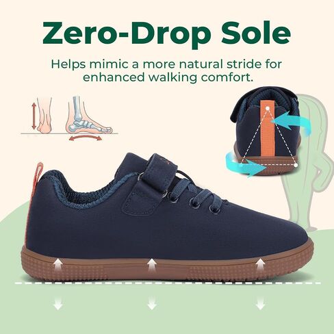 SAGUARO Kids Barefoot Shoes for Boys and Girls,Zero Drop Minimalist Shoes with Wide Toe Box,Flexible Thin Sole for Natural Walking,School,Everyday Wear,Casual Deep Blue Little Kid 2 in Kuwait