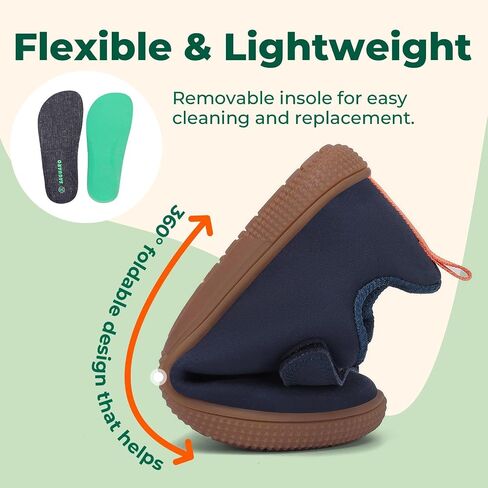 SAGUARO Kids Barefoot Shoes for Boys and Girls,Zero Drop Minimalist Shoes with Wide Toe Box,Flexible Thin Sole for Natural Walking,School,Everyday Wear,Casual Deep Blue Little Kid 2 in Kuwait