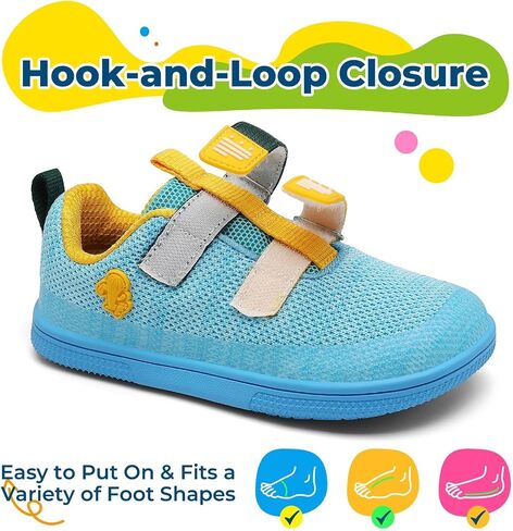 SAGUARO Kids Barefoot Shoes Wide Toe Box Toddlers Sneakers Zero Drop Minimalist Non-Slip Walking Shoe for School, Daily Wear Sky Blue in Kuwait